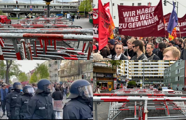 Berlin'deki 1 Mayıs Gösterileri  Gündüz Sakin Geçti