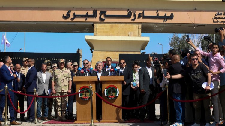 BM Genel Sekreteri Guterres Refah sınır kapısını ziyaret etti, yardım akışının başlaması çağrısı yaptı