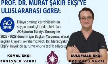 Prof. Dr. Murat Şakir Ekşi’ye omurga cerrahisinde uluslararası görev