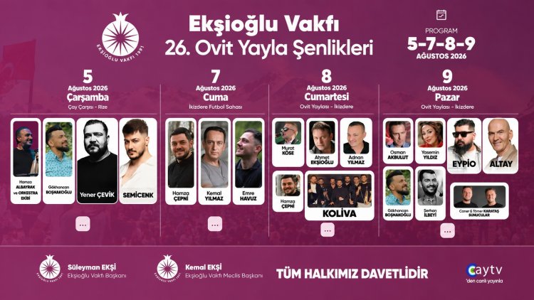 Ekşioğlu Vakfı’ndan 26. Ovit Yayla Şenlikleri’ne davet